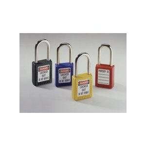   Padlock, Red, 1 1/2 in. Shackle Clearance, 1/4 in. Shackle,(Card of 1