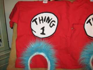 Universal® DR. SEUSS (THING 1 & THING 2) YOUTH SHIRTS w/ CoSTuME HAIR 