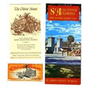   St Augustine Oldest House Brochures & Ticket 1960s 