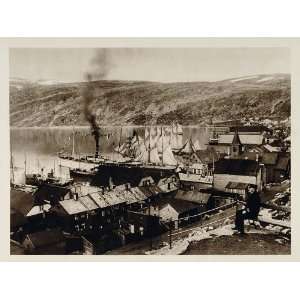  1924 Harbor Hammerfest Norway Russian Sailing Schooners 