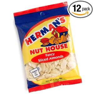 Hermans Nut House Blanched Fancy Sliced Almonds, 2 Ounce Bags (Pack 