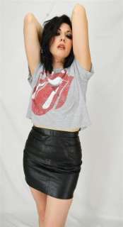 Sexy VINTAGE Cropped THE ROLLING STONES Sticky Fingers TONGUE Rock T 