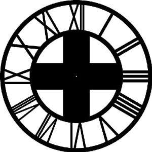   Tower Wall Clock (Roman Numerals, Thick Cross Style)