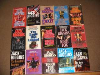 LOT OF 22 JACK HIGGINS BOOKS SEE LIST GREAT READING  