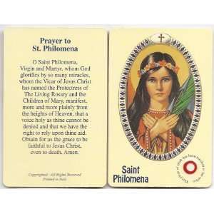  Saint Philomena Holy Card with Relic 