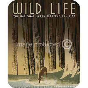  Wild Life National Parks WPA Art Vintage Travel MOUSE PAD 