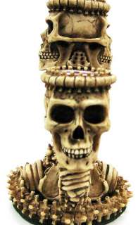Creepy Human Skull 3 Candle Candelabra Evil Holder Goth  