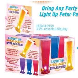  LIGHT UP PETER PARTY BEER GLASS 6 PC DISPLAY Health 