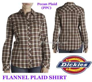 Dickies Women Lady FLANNEL PLAID Shirt Top PPC XS   2XL  