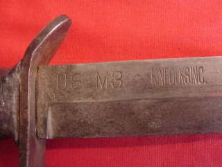 WWII US ARMY M3 COMBAT FIGHTING KNIFE BLADE MARKED KINFOLKS M6 