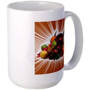    Large Mug Coffee Drink Cup Thanksgiving Cornucopia 