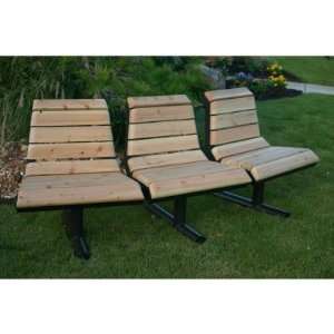   Naturals Wood Downtown Convex Curved Park Bench Patio, Lawn & Garden