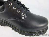 SKECHERS ALLEY CATS LEATHER BLACK OXFORD DRESS BOOT LUG SOLE MENS ALL 