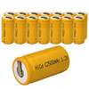   14 C Rechargeable Batteries 2500mAh NiCd 1.2V Flat Top w/ Tabs