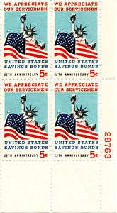 Stamp Savings Bonds 5 Cents 1966 set of 4 (unused)  