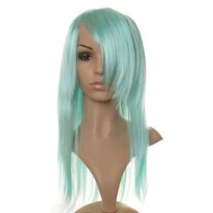    AMAZING LONG TURQUOISE BRIGHT BLUE WIG WIGS COSPLAY Beauty