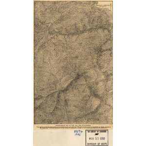   Topographical map of the Bull Run battle field. 1861.