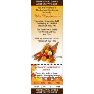  Cornucopia Thanksgiving Ticket Invitation