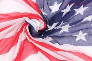 1pc Fashion patriotic star stripe USA flag printing cotton Shawl Wrap 