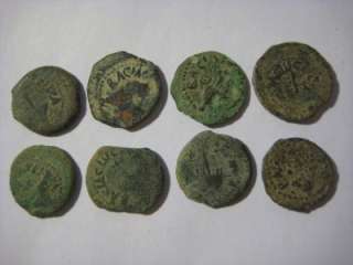   Prutah, Lot of 8 Coins, Ancient Biblical Coins, 37 44 AD,Judaea  