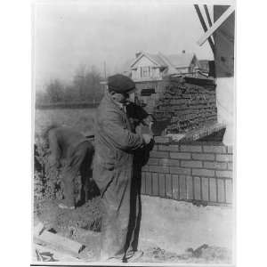  Bricklayer at work,c1923,men working,building,outside 