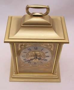 Beautiful LINDEN TEMPUS FUGIT BRASS ALARM CLOCK Carriage Clock Style 