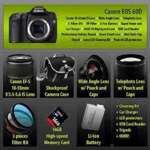  Canon EOS 60D 18 MP CMOS APS C Digital SLR Camera with EF 