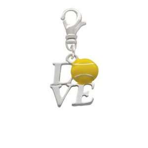  Silver Love with Tennis Ball Clip On Charm Arts, Crafts 