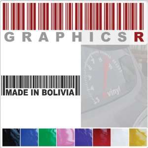   Decal Graphic   Barcode UPC Pride Patriot Made In Bolivia A327   Black
