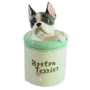  Porcelain Boston Terrier Dog Treat Jar