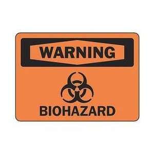  Warning Biohazard Sign,7 X 10in,bk/orn   ACCUFORM
