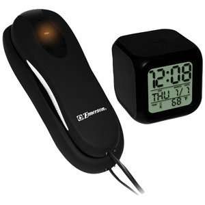  Em 2115Cb Slimline Phone & Alarm Clock Combination Electronics