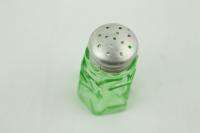 Vintage Green Depression Glass Salt Pepper Shaker  