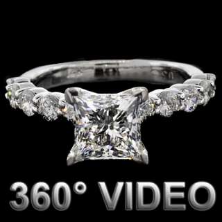 75 TCW 14k Princess Cut Diamond Engagement Ring D SI1  