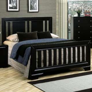 Contemporary Modern Black Queen King Bed 5 Pc Bedroom Set Furniture 