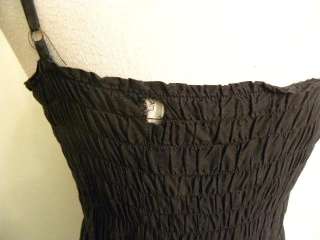 SUGAR LIPS Black Cotton Embroidered Peasant Dress L  