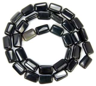 8x12mm Natural Black Obsidian Oblong Beads 16  