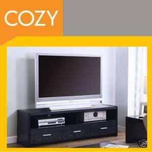 Contemporary 61 Inch TV Stand in Black Finish  