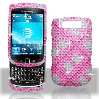 Blackberry 9800 torch   Pink Plaid BLING case Cover  