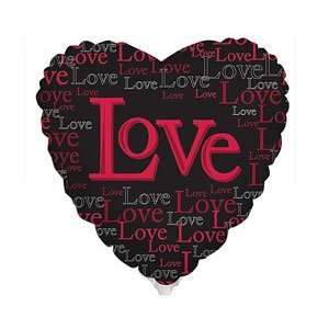  Boundless Love Black Valentine Heart 18 Mylar Balloon 