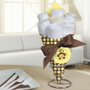  Monkey Neutral   Diaper Bouquets   Baby Shower Centerpieces Baby