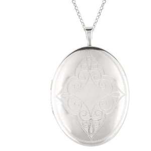  Sterling Silver Oval Shaped Locket Necklace Jewelry