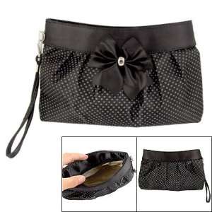  Bowknot Decor Make Up Pouch with Wrist Strap for Ladies 