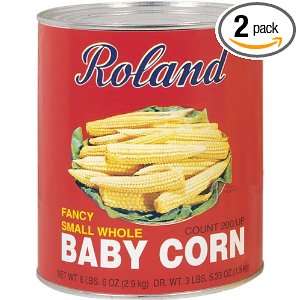 Roland Whole Baby Corn, Fancy Small, 6lb. 6oz. Can (Pack of 2)  