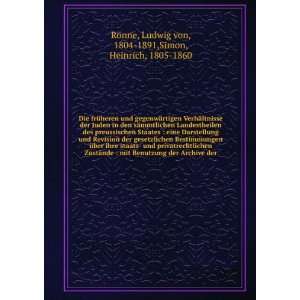   der Ludwig von, 1804 1891,Simon, Heinrich, 1805 1860 RÃ¶nne Books