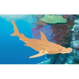  Puzzled Hammer Head Shark 3D Natural Wood Puzzle Toys 