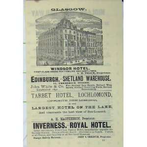   Advert Windsor Hotel Edinburgh Inverness Royal Hotel