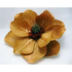  Golden Tan Magnolia Hair Flower Clip 