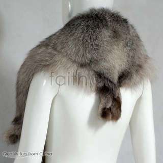 Silver Blue Fox Fur Scarf/Collar/Cape/Shawl/Wrap/Poncho  