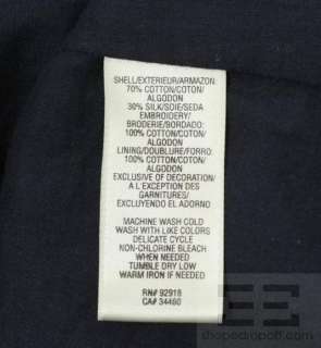 Juicy Couture Navy Blue Cotton & Silk Swiss Dot Dress Size 6  